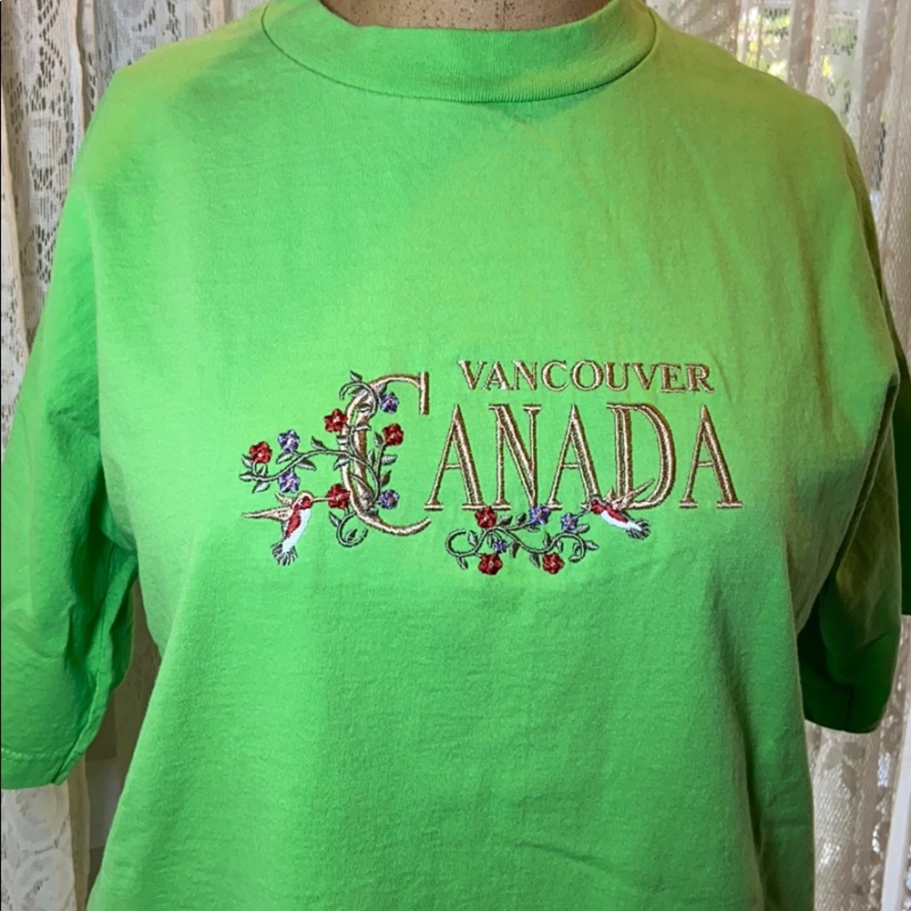 New Vancouver Canada green tee shirt M New without tags. 21” across chest.